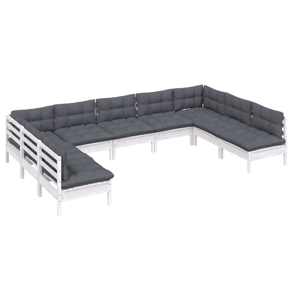 Loungegrupp Med Dynor 9 Delar Massiv Furu