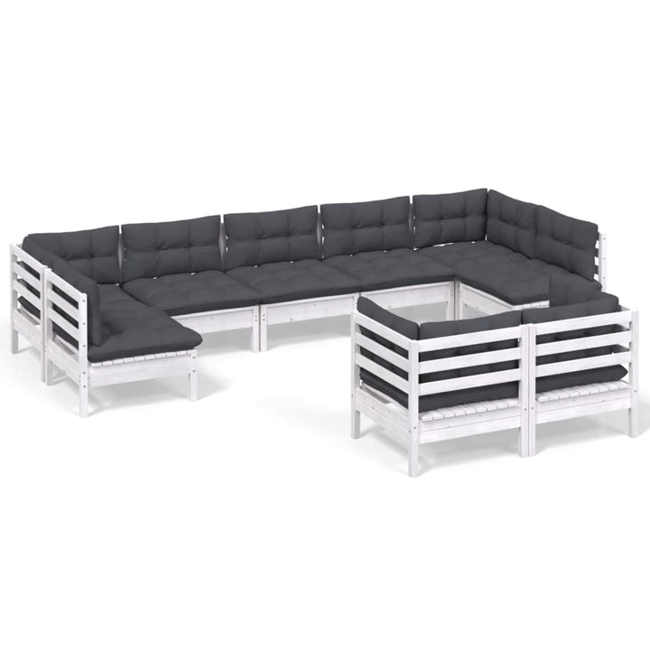Loungegrupp Med Dynor 9 Delar Massiv Furu