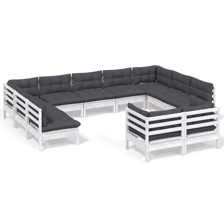 Loungegrupp Med Dynor 11 Delar Massiv Furu