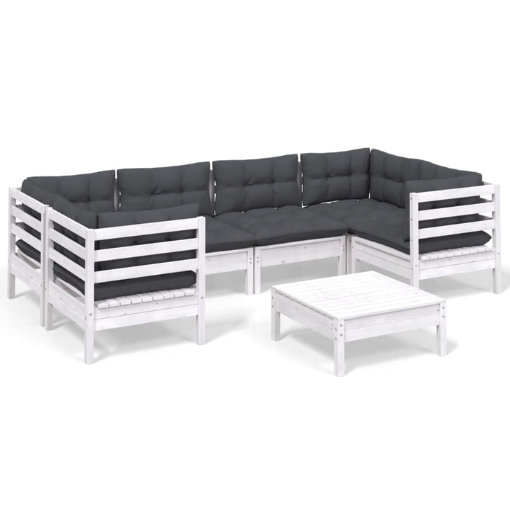 Loungegrupp Med Dynor 7 Delar Massiv Furu