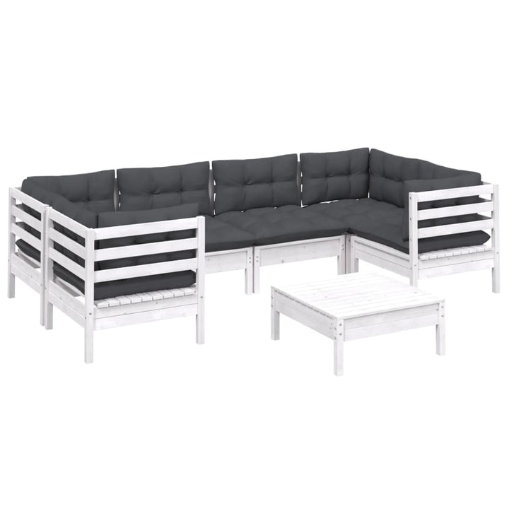 Loungegrupp Med Dynor 7 Delar Massiv Furu