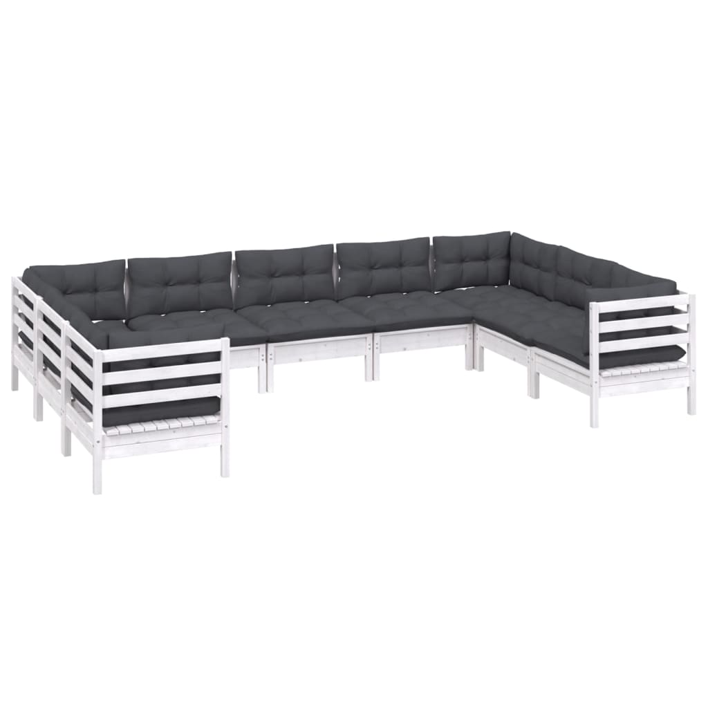 Loungegrupp Med Dynor 9 Delar Massiv Furu