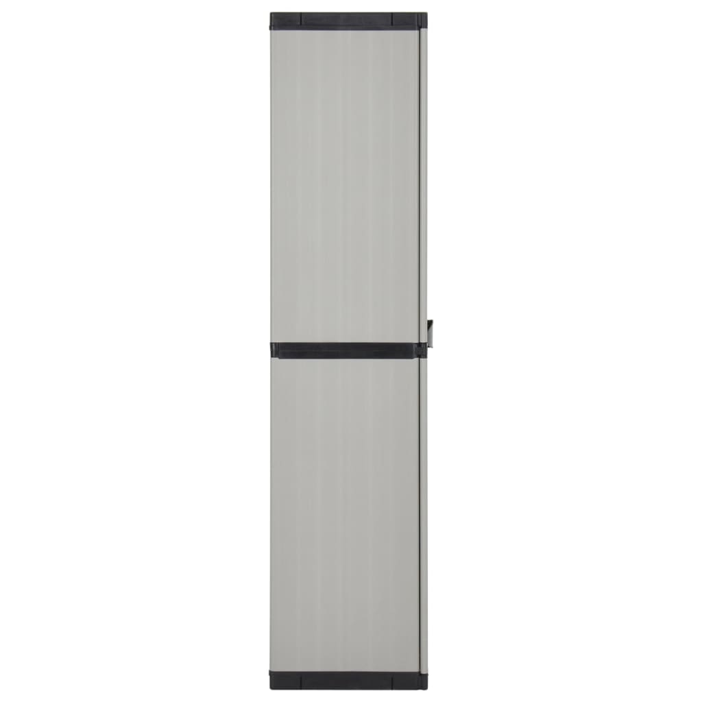 Trädgårdsskåp 3 Hyllor Grå Och Svart 68X40X168 Cm