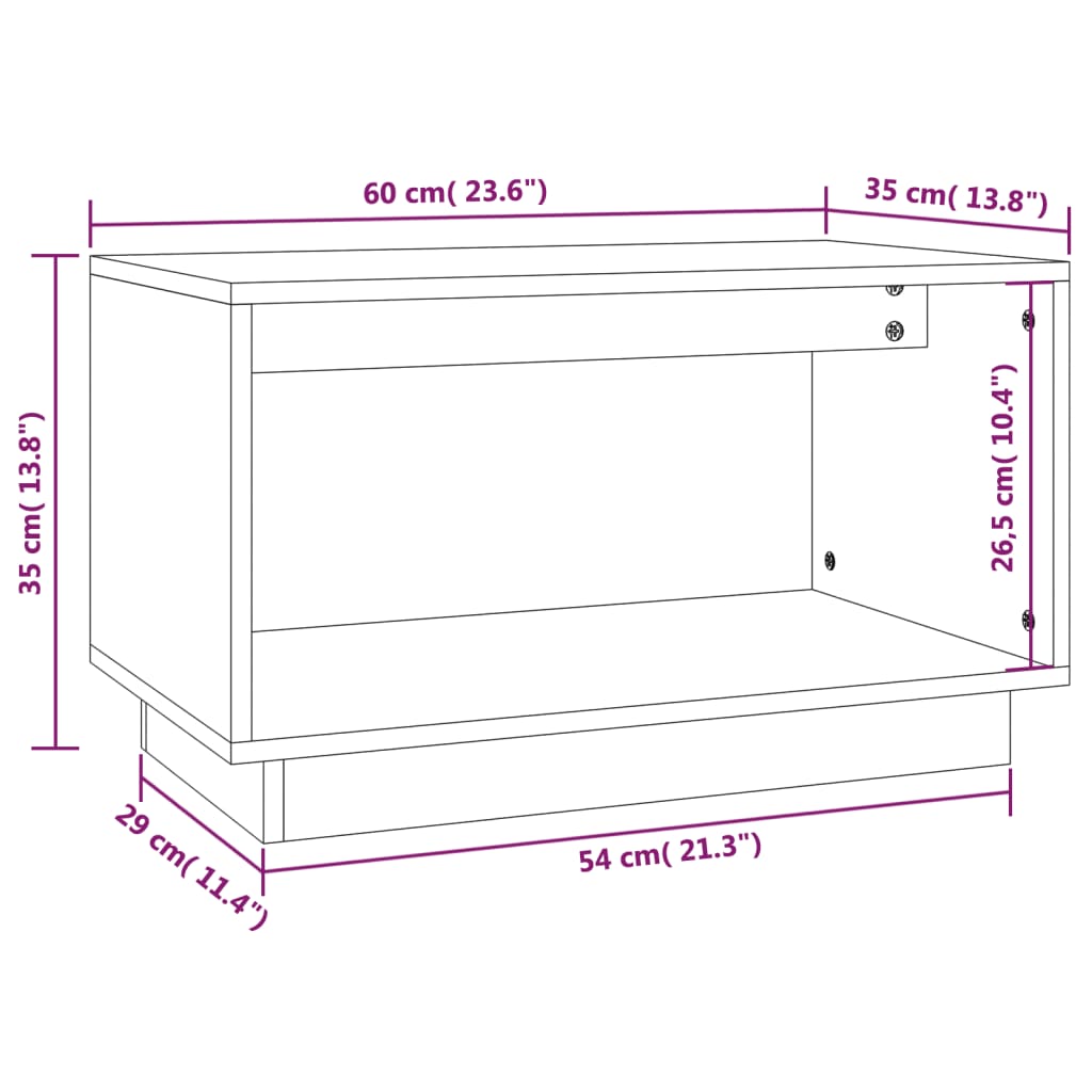 Tv-Bänk 60X35X35 Cm Massiv Furu
