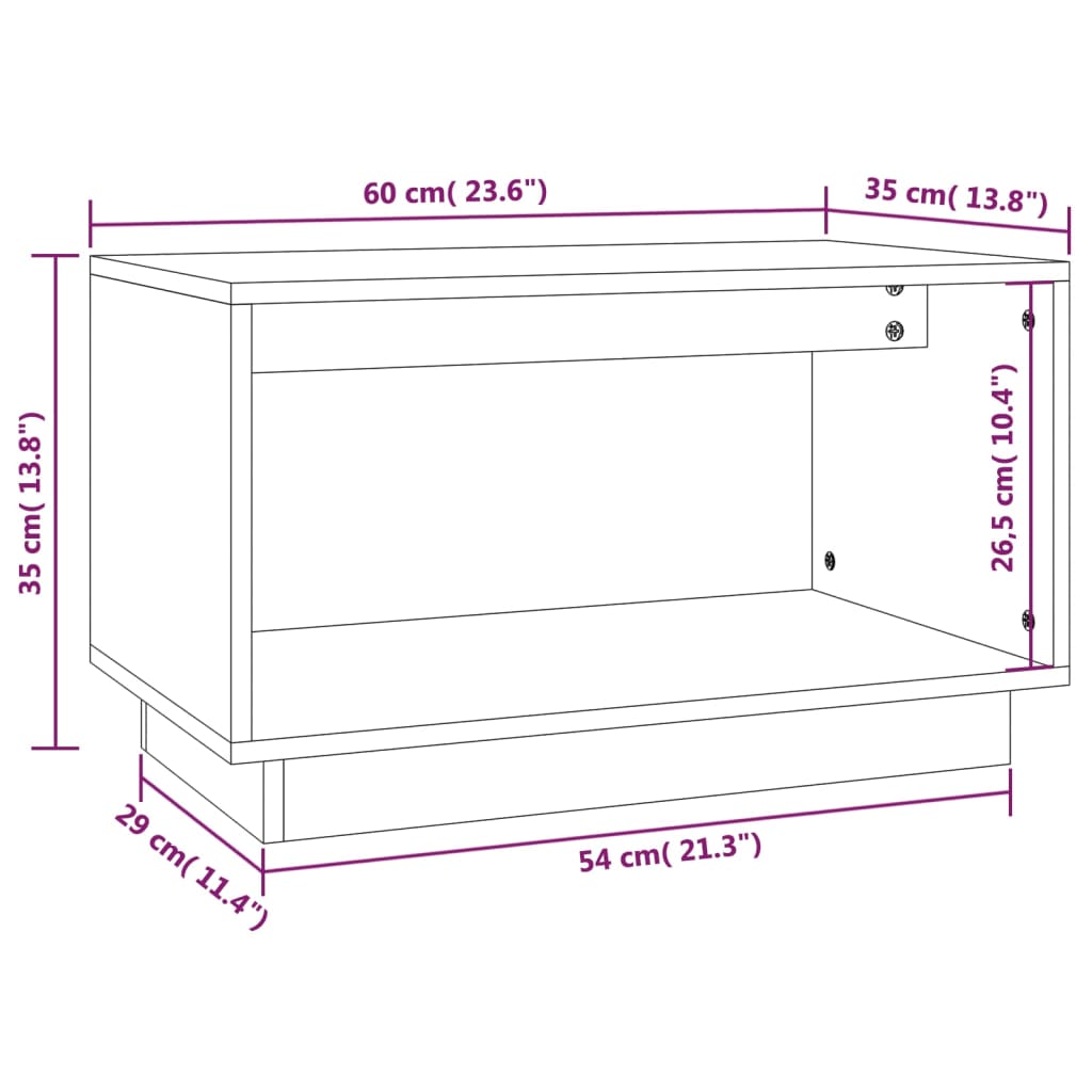 Tv-Bänk 60X35X35 Cm Massiv Furu