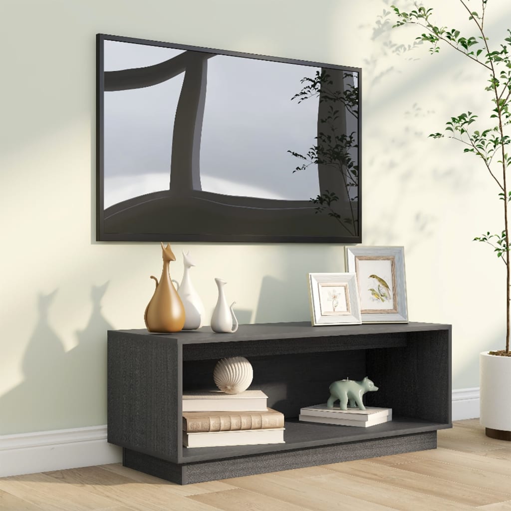 Tv-Bänk 90X35X35 Cm Massiv Furu