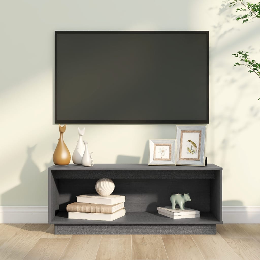 Tv-Bänk 90X35X35 Cm Massiv Furu