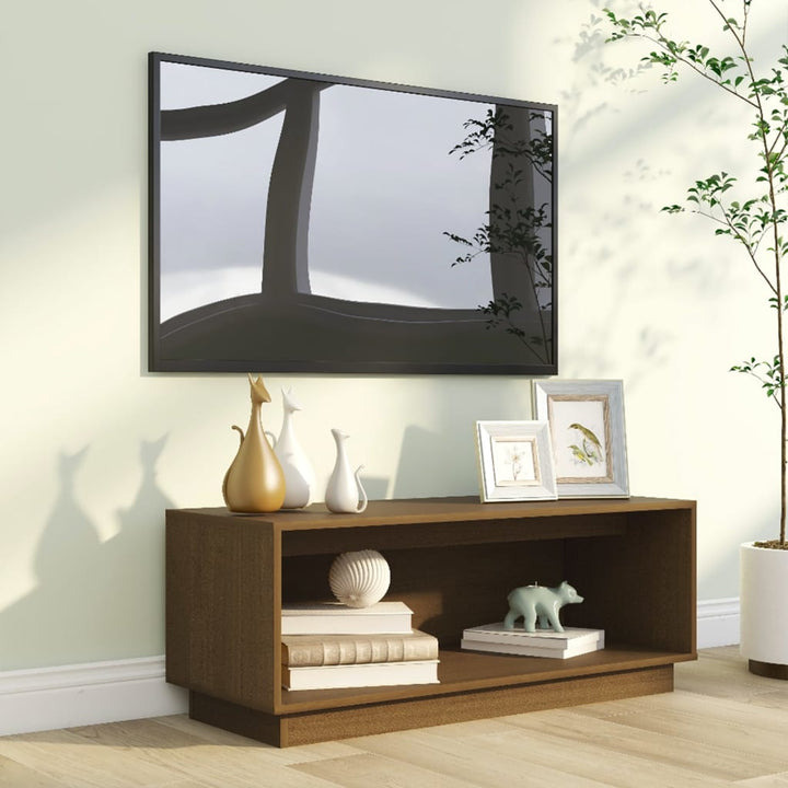 Tv-Bänk 90X35X35 Cm Massiv Furu