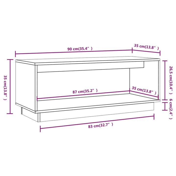 Tv-Bänk 90X35X35 Cm Massiv Furu