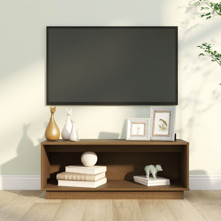 Tv-Bänk 90X35X35 Cm Massiv Furu