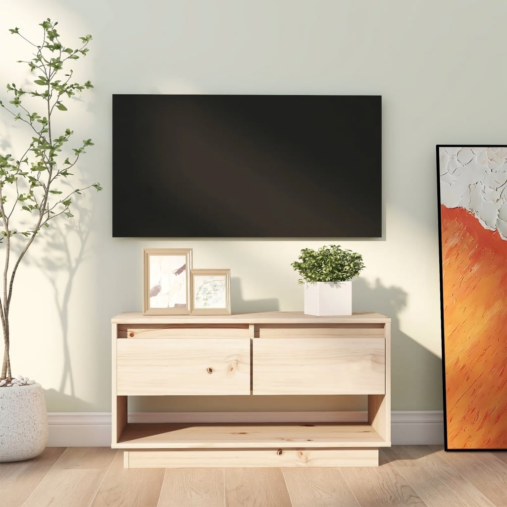 Tv-Bänk 74X34X40 Cm Massiv Furu