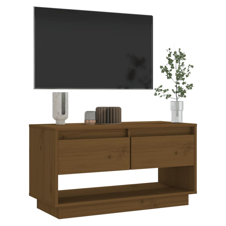 Tv-Bänk 74X34X40 Cm Massiv Furu