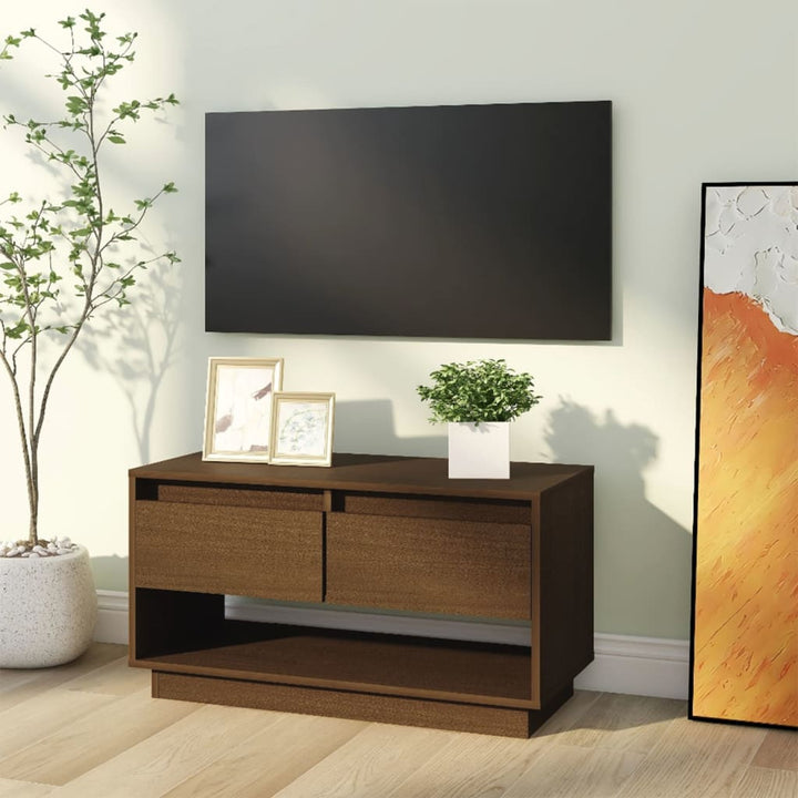 Tv-Bänk 74X34X40 Cm Massiv Furu