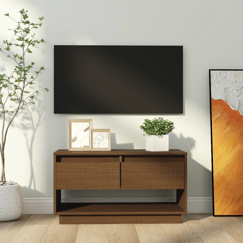 Tv-Bänk 74X34X40 Cm Massiv Furu