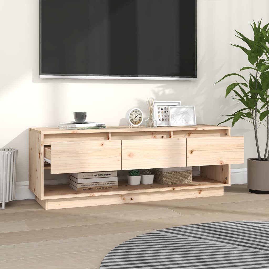 Tv-Bänk 110,5X34X40 Cm Massiv Furu