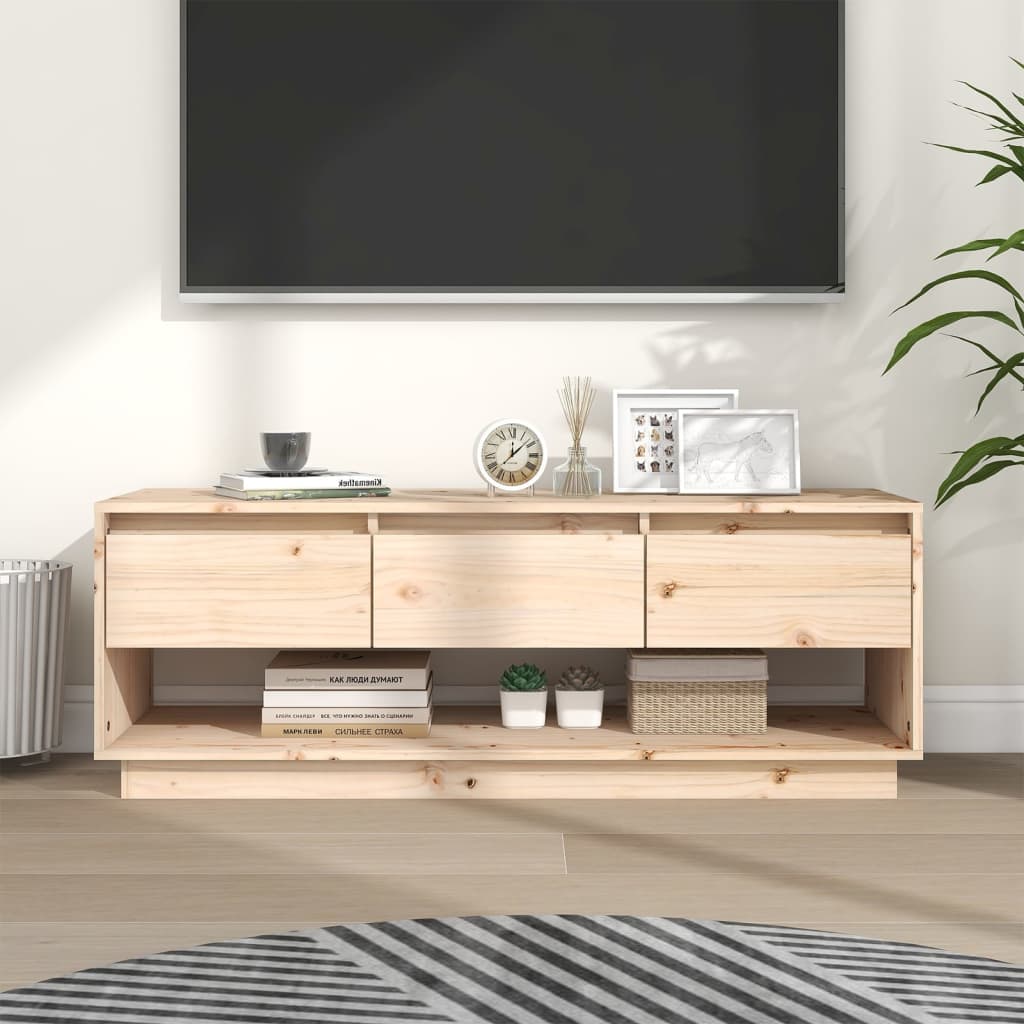 Tv-Bänk 110,5X34X40 Cm Massiv Furu