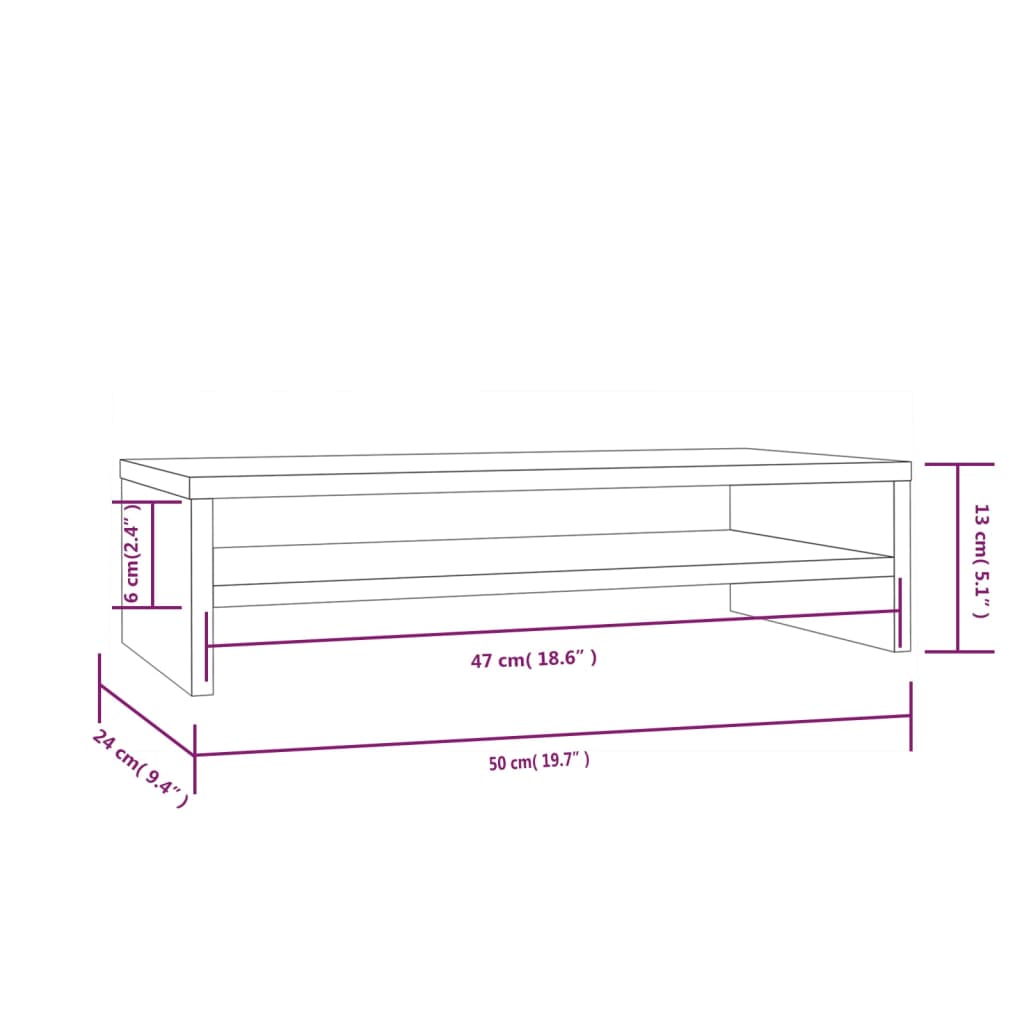 Skärmställ 50X24X13 Cm Massiv Furu