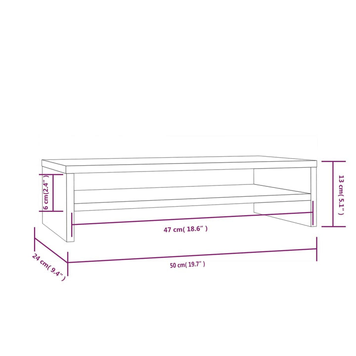 Skärmställ 50X24X13 Cm Massiv Furu