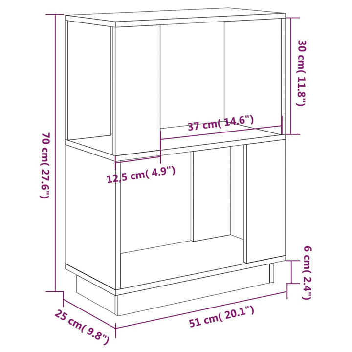 Bokhylla/Rumsavdelare 51X25X70 Cm Massiv Furu