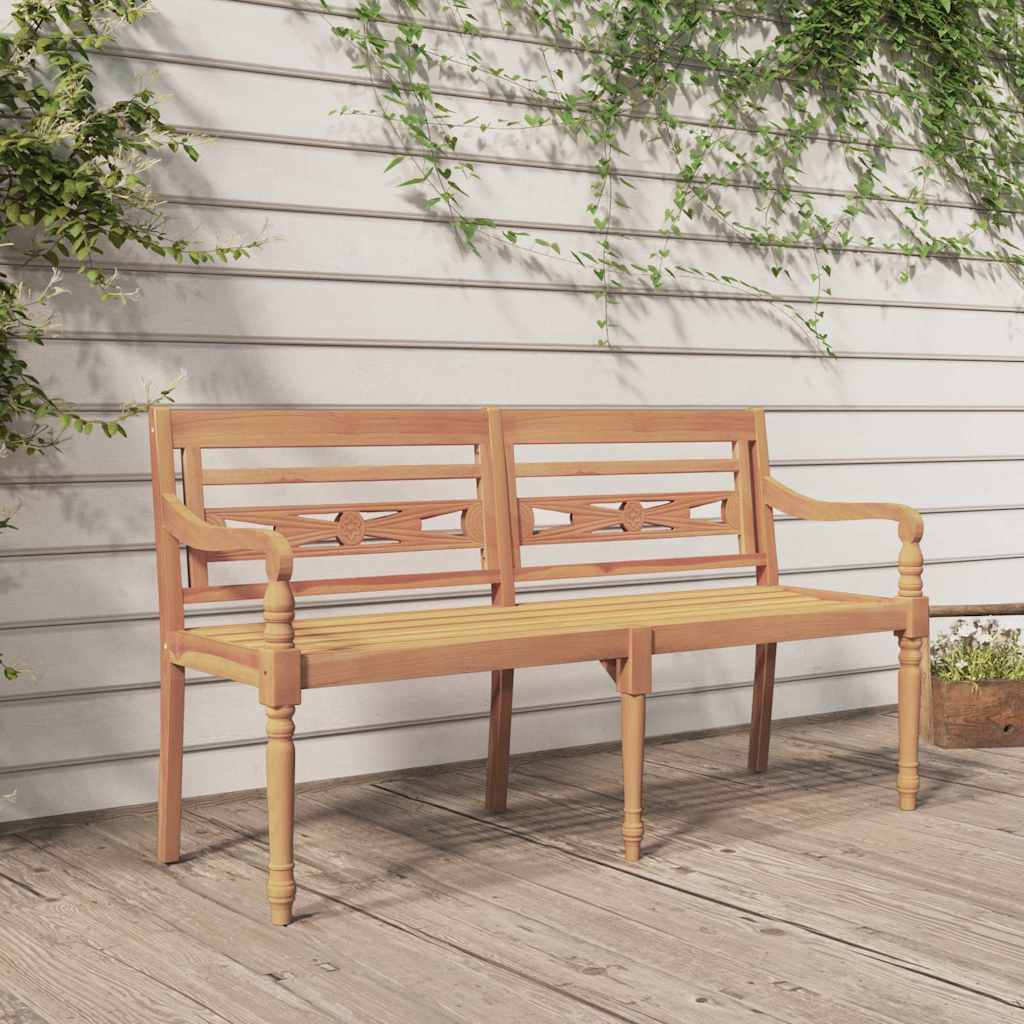 Bataviabänk Med Dyna Massiv Teak