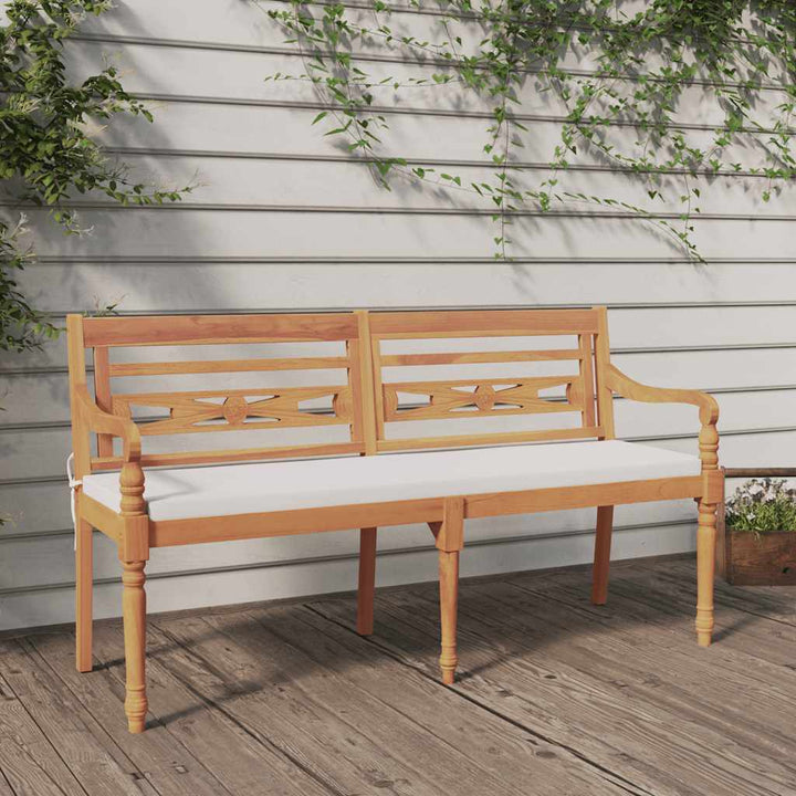 Bataviabänk Med Dyna Massiv Teak