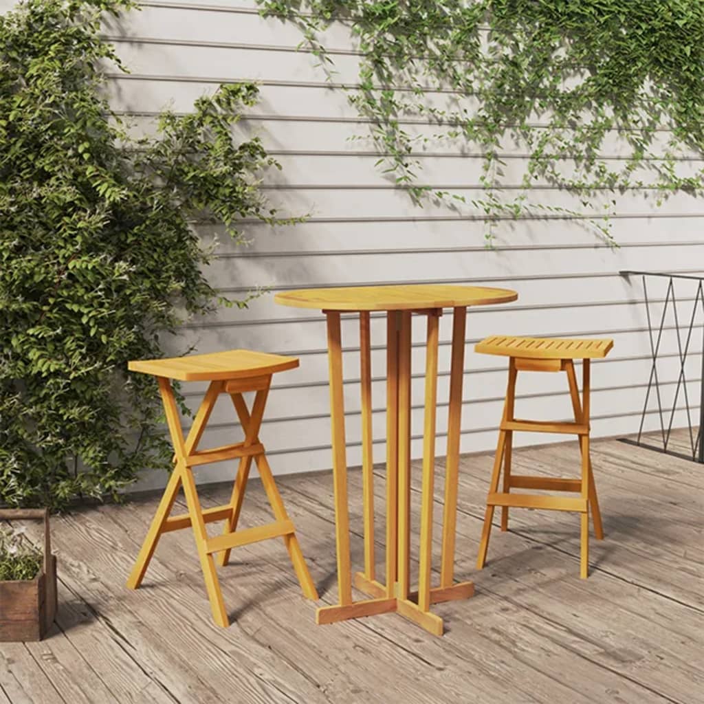 Hopfällbart Barbord 90X65X105 Cm Massiv Teak