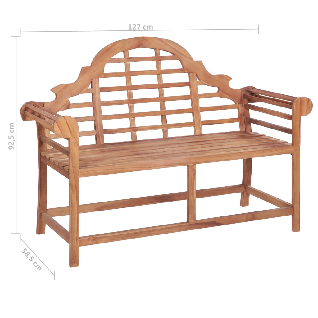 Trädgårdsbänk 127X58,5X92,5 Cm Massiv Teak