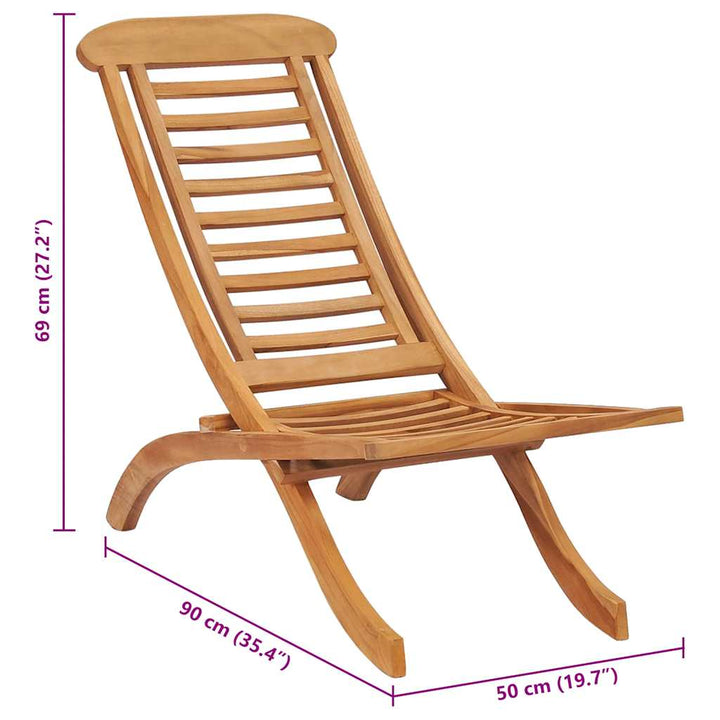 Hopfällbar Trädgårdsstol 50X90X69 Cm Massiv Teak