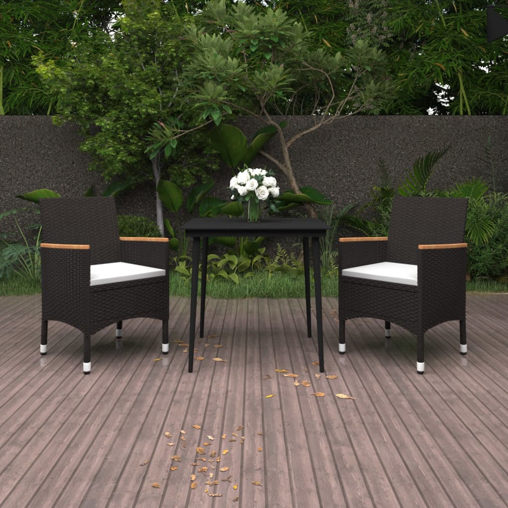 Matgrupp För Trädgården Med Dynor 5 Delar Konstrotting Och Glas