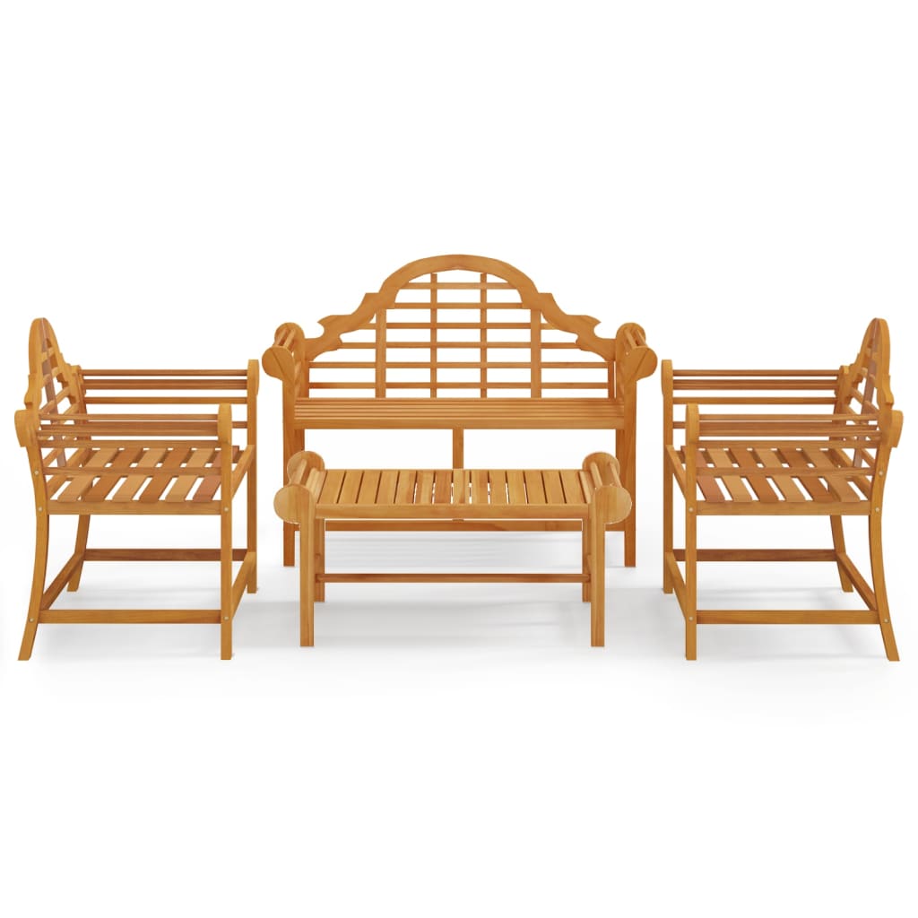 Loungegrupp 4 Delar Massiv Teak