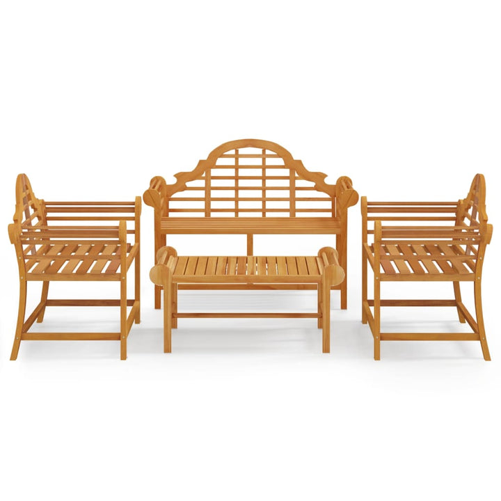 Loungegrupp 4 Delar Massiv Teak