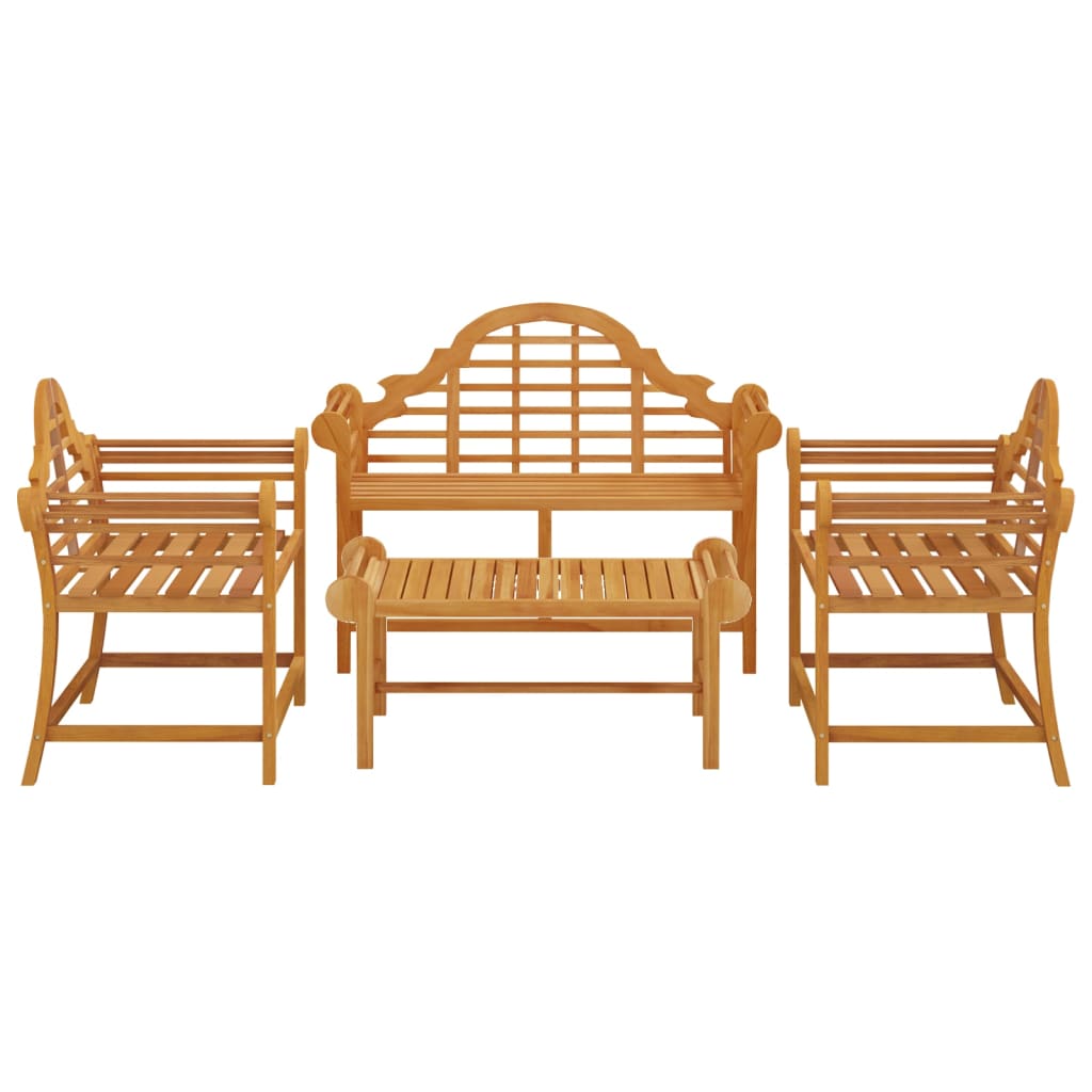 Loungegrupp 4 Delar Massiv Teak