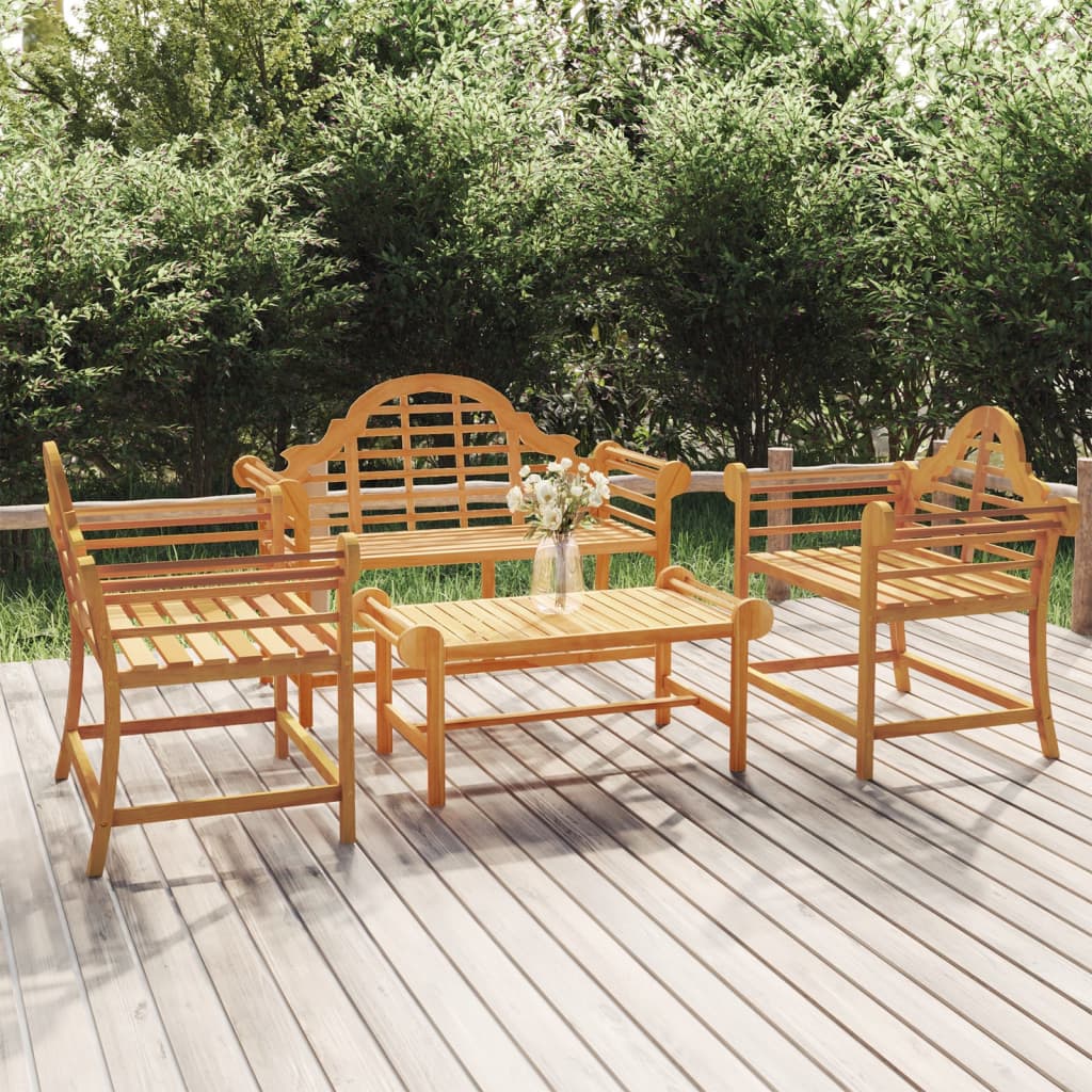 Loungegrupp 4 Delar Massiv Teak