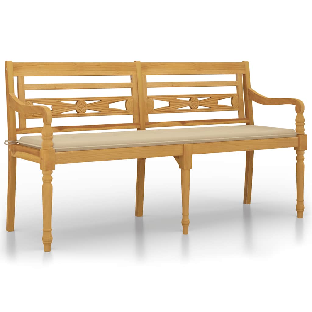 Bataviabänk Med Dyna Massiv Teak