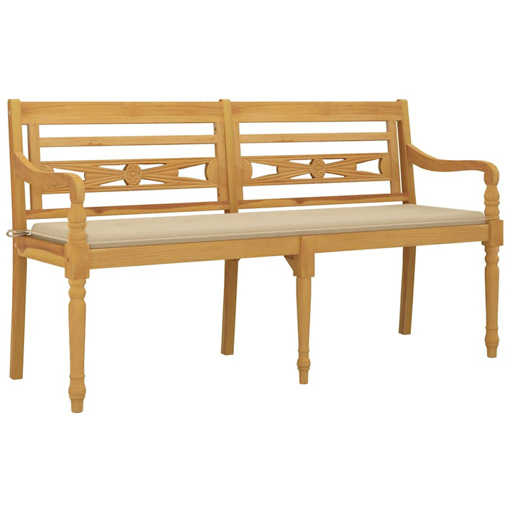 Bataviabänk Med Dyna Massiv Teak