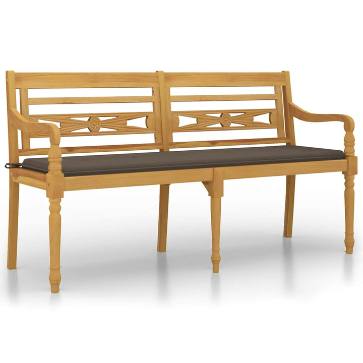 Bataviabänk Med Dyna Massiv Teak