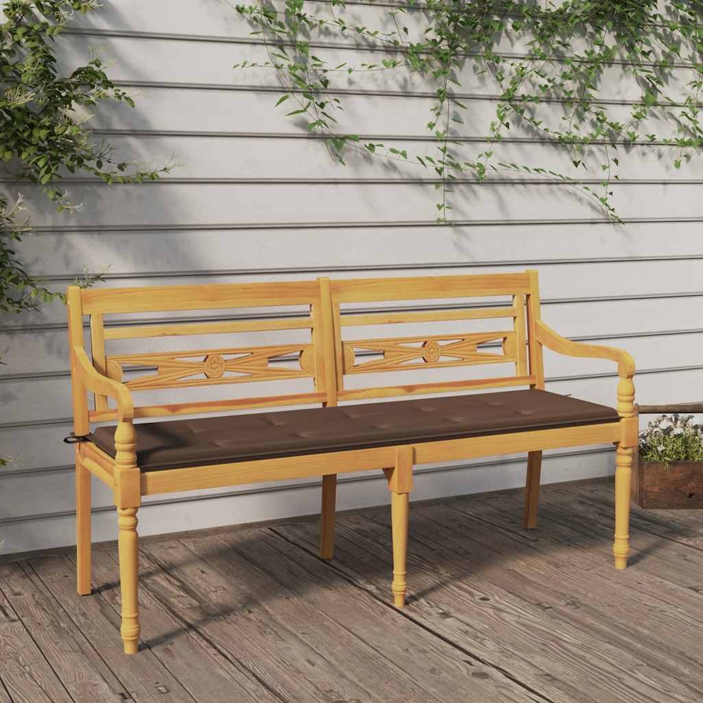 Bataviabänk Med Dyna Massiv Teak