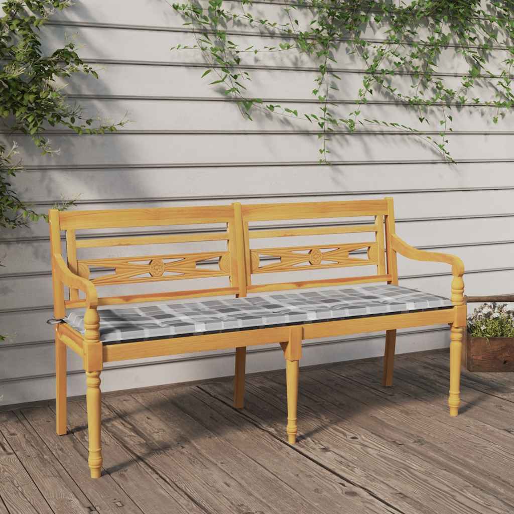 Bataviabänk Med Dyna Massiv Teak