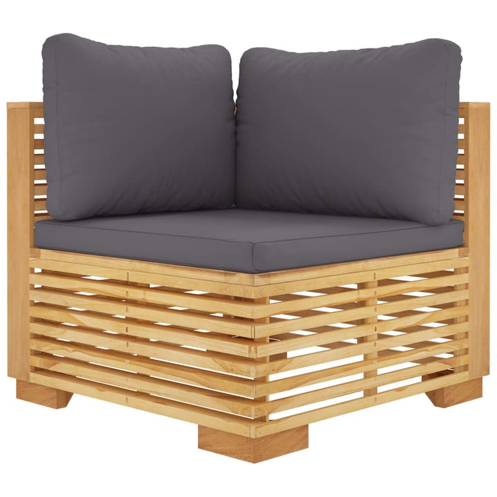 Loungegrupp För Trädgården Med Dynor 6 Delar Massiv Teak