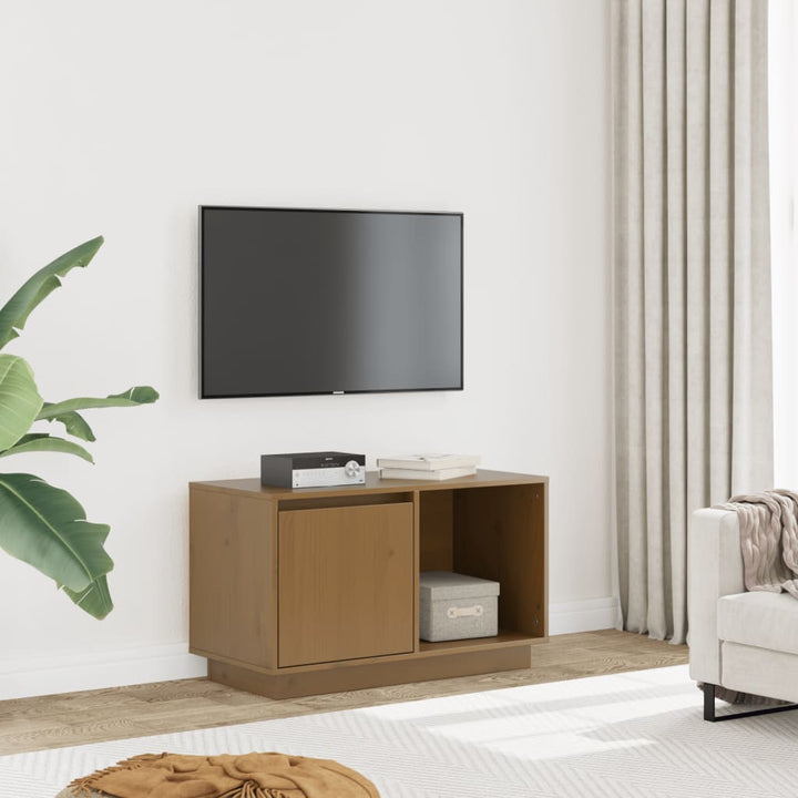Tv-Bänk 74X35X44 Cm Massiv Furu