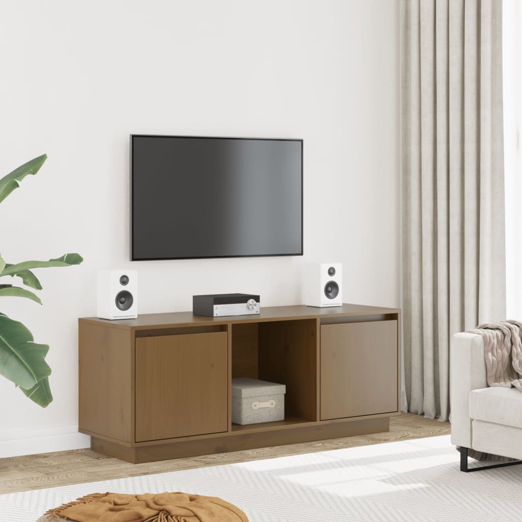 Tv-Bänk 110,5X35X44 Cm Massiv Furu