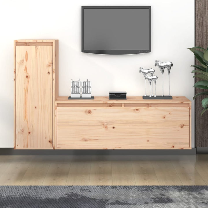 Tv-Bänk 2 St Massiv Furu