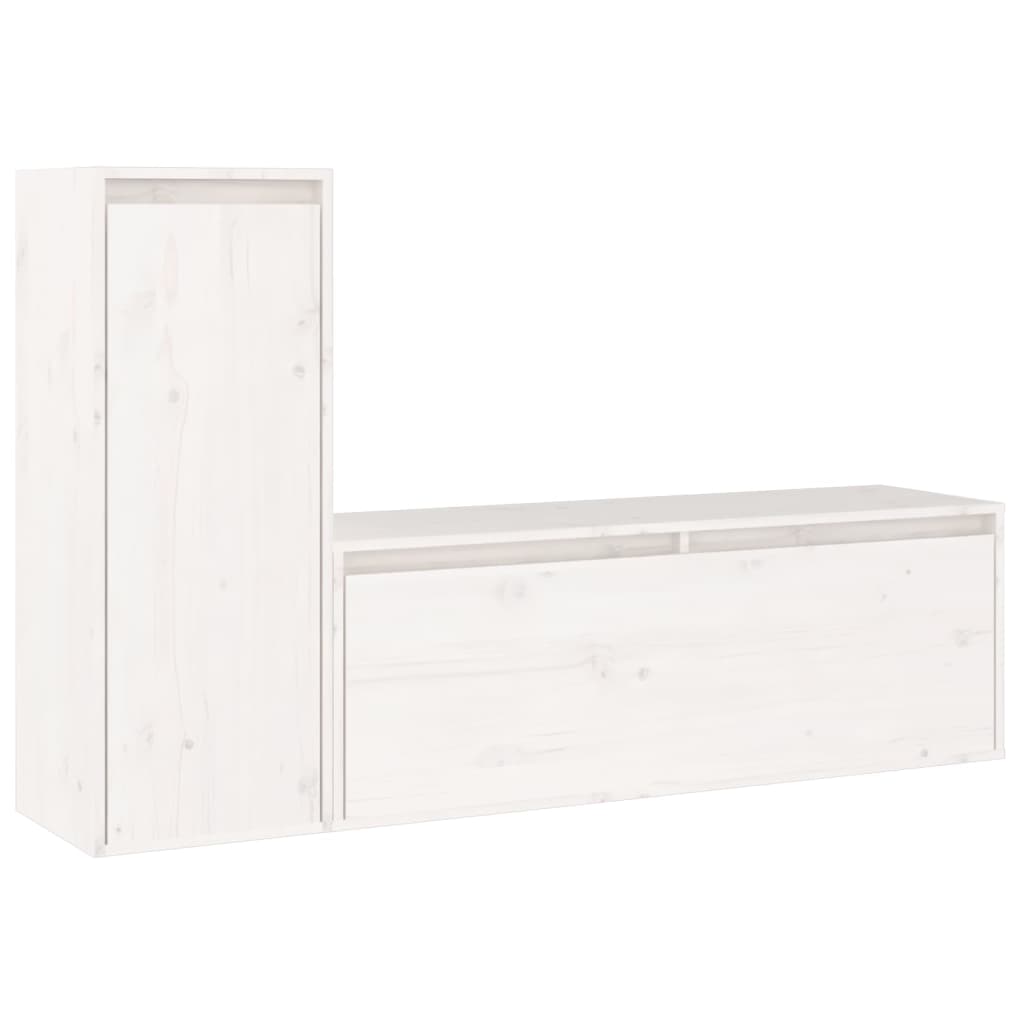 Tv-Bänk 2 St Massiv Furu
