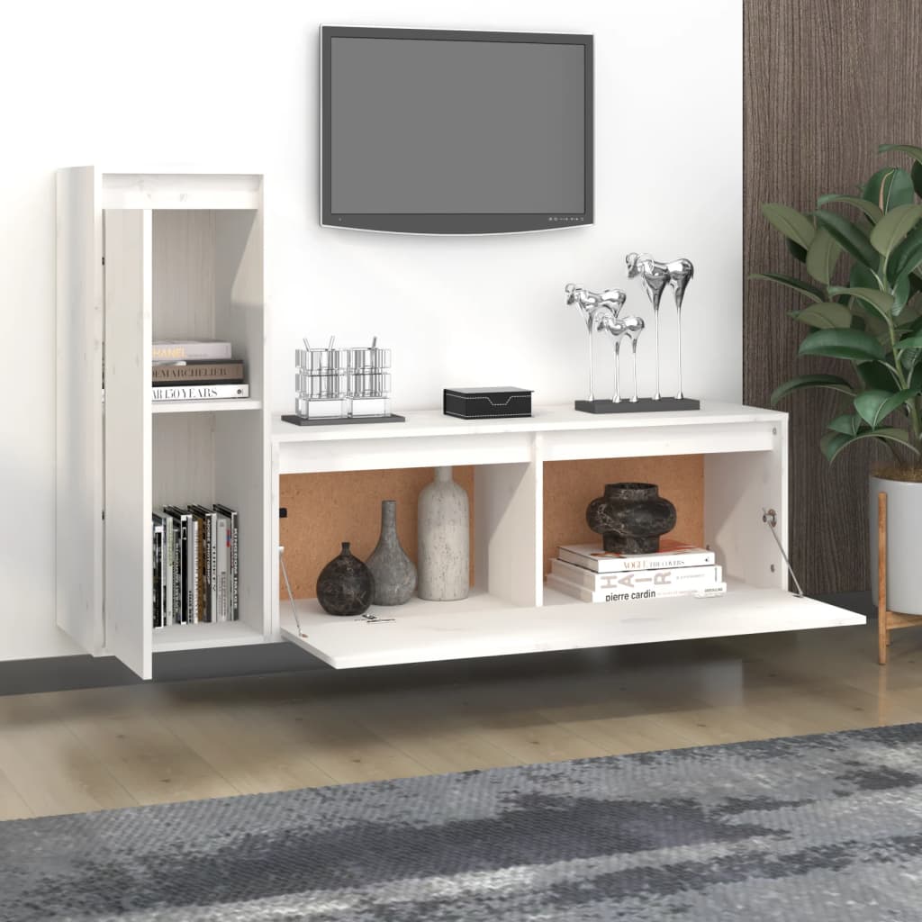 Tv-Bänk 2 St Massiv Furu