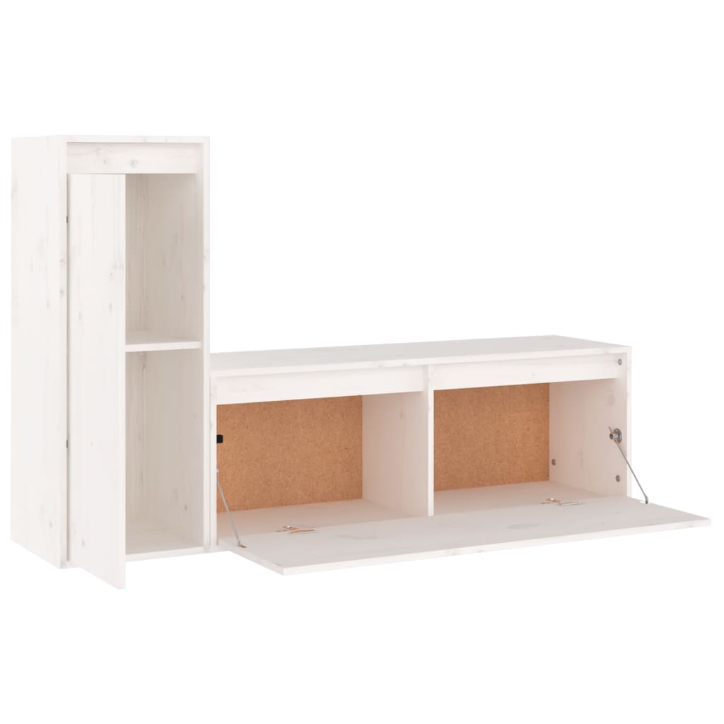 Tv-Bänk 2 St Massiv Furu