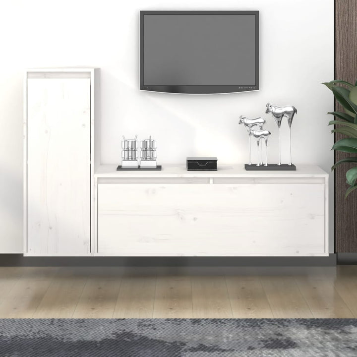 Tv-Bänk 2 St Massiv Furu