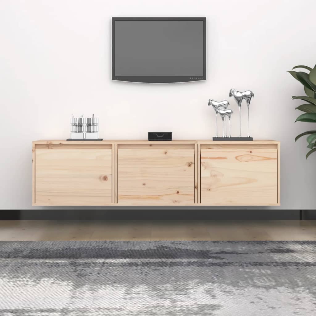 Tv-Bänk 3 St Massiv Furu
