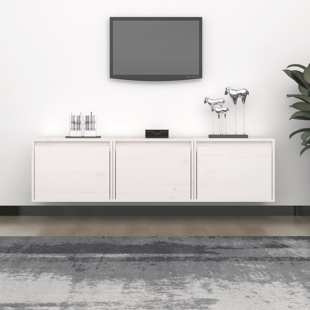 Tv-Bänk 3 St Massiv Furu
