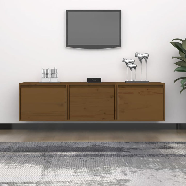Tv-Bänk 3 St Massiv Furu