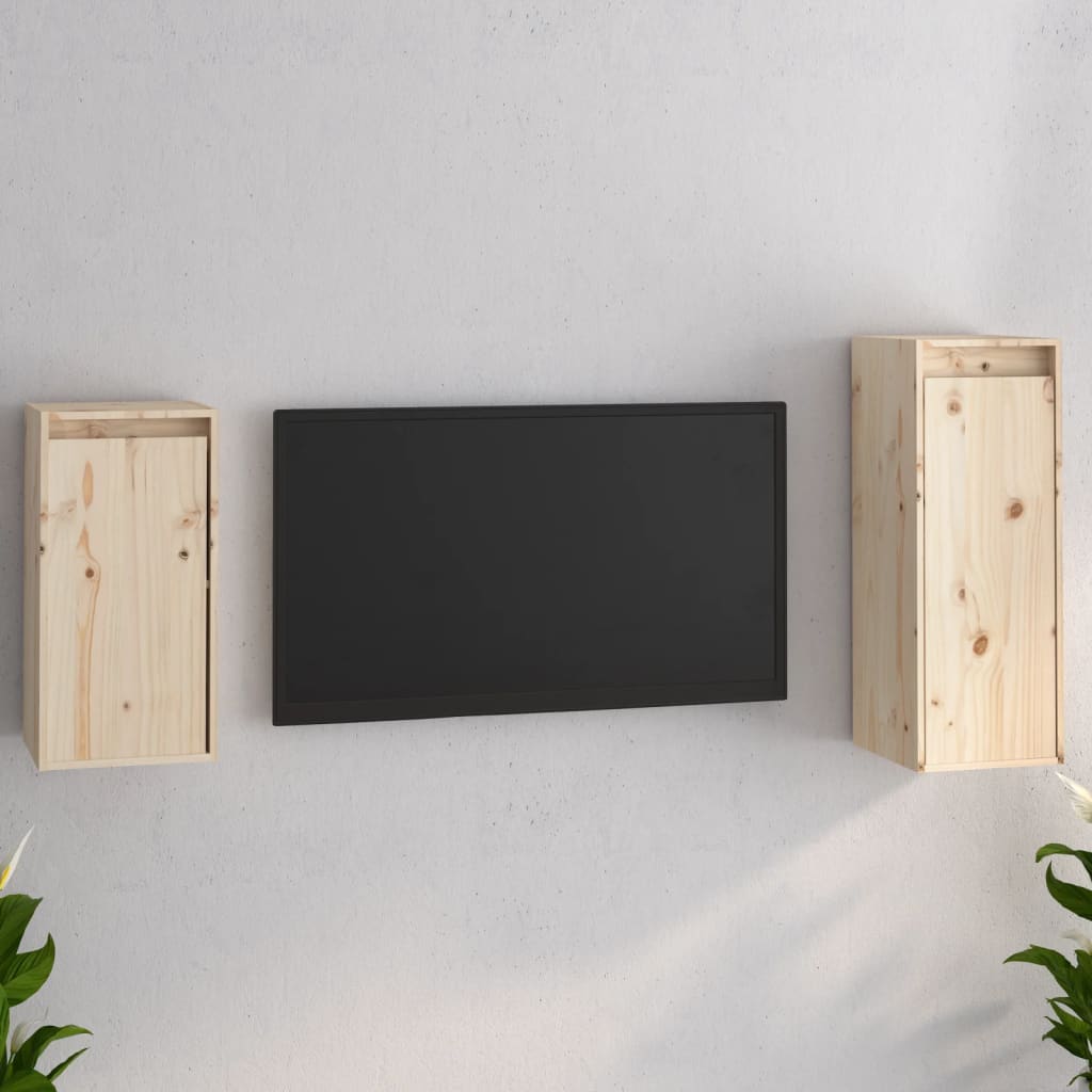 Tv-Bänk 2 St Massiv Furu